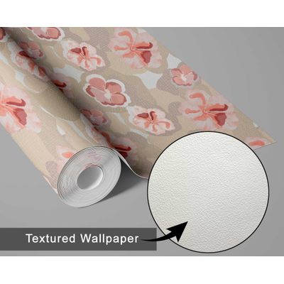 Papel Adesivo Floral Rosa Contemporâneo Removível, Vinílico Autoadesivo Impermeável em Rolo para Paredes, Armários e Cômoda - S4sassy 63,5 cm (L) × 304,8 cm (C) / Rosa - Vinil Texturizado