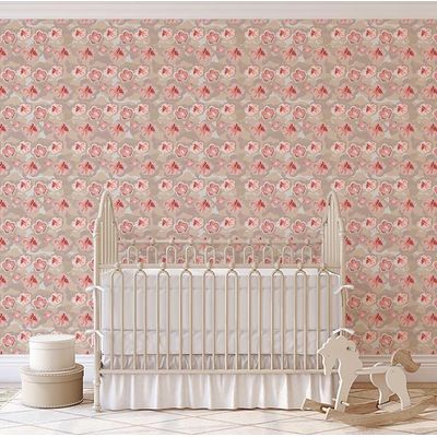 Papel Adesivo Floral Rosa Contemporâneo Removível, Vinílico Autoadesivo Impermeável em Rolo para Paredes, Armários e Cômoda - S4sassy 63,5 cm (L) × 304,8 cm (C) / Rosa - Vinil Texturizado