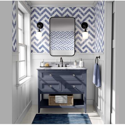 Papel de Parede Vinílico Autoadesivo Zigzag Trançado Impermeável Azul, Removível para Quartos e Salas, Espaços de Locatários - S4Sassy 63,5 cm (L) × 914,4 cm (C) / Azul - Vinil Texturizado