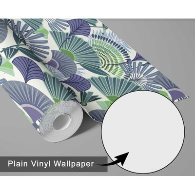 Papel de Parede Autoadesivo Removível Folha de Palmeira Azul - Mural Instantâneo para Quarto, Banheiro, Lavanderia e Closet - S4Sassy 63,5 cm (L) × 304,8 cm (C) / Azul - Vinil Liso