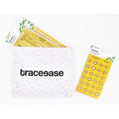 Molde Multiuso de Pedras Preciosas para Design, Estêncil de Jóias com Padrões Mistos e Escala para Desenho, Pacote com 10 - Traceease Amarelo