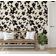 Papel de Parede Autoadesivo Removível Bege Floral, Mural Preto para Quarto, Banheiro, Lavanderia, Interior do Closet - S4Sassy 63,5 cm (L) × 304,8 cm (C) / Preto - Vinil Texturizado