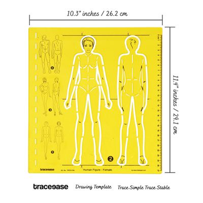 Traceease Gabaritos de Figura Humana Feminina para Ferramentas de Modelagem de Moda - S4Sassy Amarelo