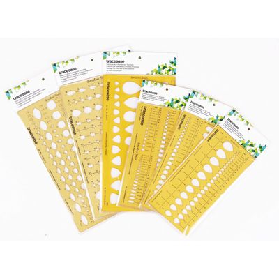 Traceease Gabarito de Desenho para Joias, Estêncil de Gemas em Vários Tamanhos, Pacote com 6 Peças - IBA Crafts Amarelo