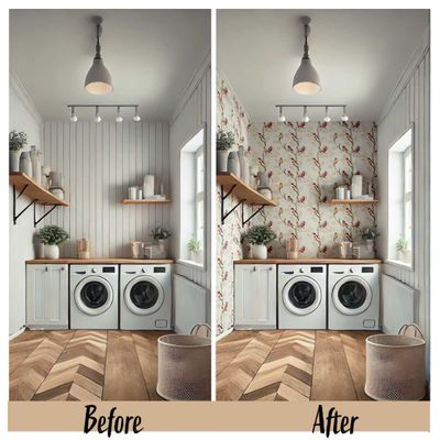 Papel de Parede Autoadesivo Vinílico Removível, Pássaros em Galho, Bege, Parede de Destaque na Entrada, Decoração Fácil - S4sassy 63,5 cm (L) × 609,6 cm (C) / Bege - Vinil Liso