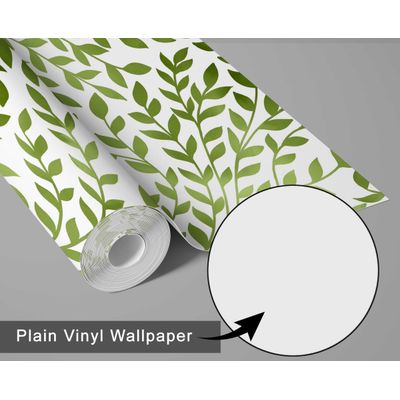 Adesivo de Parede Removível Impermeável Estampa Botânica Vermelho/Cinza, Papel Contact Vinílico Autoadesivo - Verde - S4sassy 63,5 cm (L) × 304,8 cm (C) / Verde - Vinil Texturizado