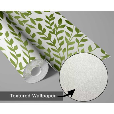 Adesivo de Parede Removível Impermeável Estampa Botânica Vermelho/Cinza, Papel Contact Vinílico Autoadesivo - Verde - S4sassy 63,5 cm (L) × 304,8 cm (C) / Verde - Vinil Texturizado