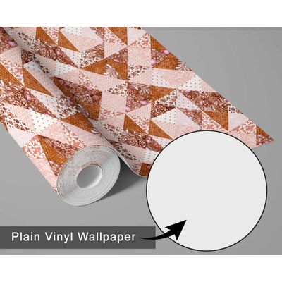 Papel Vinílico Autoadesivo Estampa Floral Geométrica, Mural Asiático, Renovação Rápida para Banheiro, Lavanderia e Closet, Marrom - S4Sassy 63,5 cm (L) × 914,4 cm (C) / Marrom - Vinil Liso