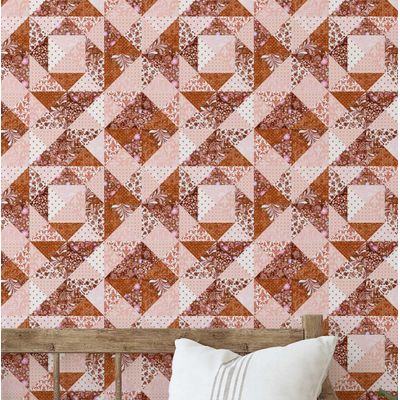 Papel Vinílico Autoadesivo Estampa Floral Geométrica, Mural Asiático, Renovação Rápida para Banheiro, Lavanderia e Closet, Marrom - S4Sassy 63,5 cm (L) × 914,4 cm (C) / Marrom - Vinil Liso