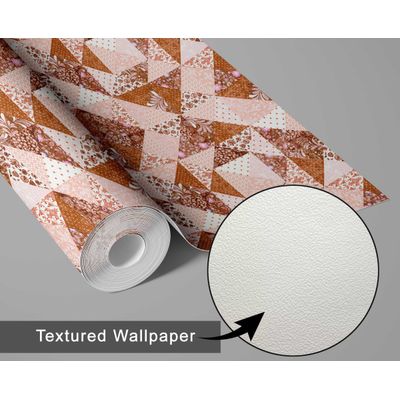 Papel Vinílico Autoadesivo Estampa Floral Geométrica, Mural Asiático, Renovação Rápida para Banheiro, Lavanderia e Closet, Marrom - S4Sassy 63,5 cm (L) × 609,6 cm (C) / Marrom - Vinil Texturizado