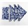 Guardanapos de Algodão, Estampa Floral em Bloco Artesanal, 51 x 51 cm, Azul com Detalhes Brancos, Jogo de 4, Lavável à Máquina - Vargottam 50,8 Cm × 50,8 Cm – Pacote Com 12 Peças / Azul