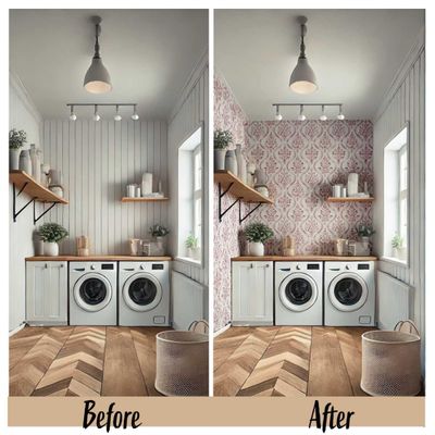 Papel de Parede Floral Royal Estilo Asiático, Vinílico Autoadesivo, Fácil de Aplicar (DIY) para Quarto e Sala, Rosa - S4Sassy 63,5 cm (L) × 609,6 cm (C) / Rosa - Vinil Liso