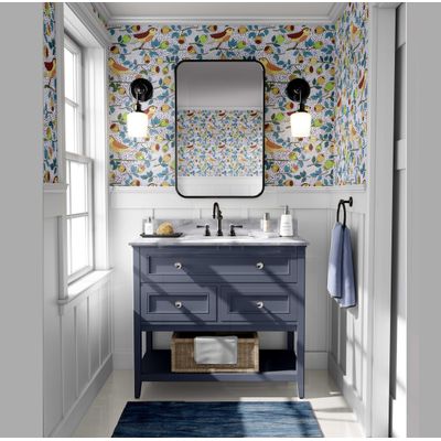 Papel de Parede Autoadesivo, Pássaros e Frutas, Amarelo, Vinil Removível DIY, para Parede de Destaque na Entrada, Decoração Fácil - S4Sassy 63,5 cm (L) × 304,8 cm (C) / Amarelo - Vinil Liso