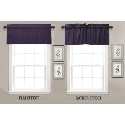 Bandô Decorativo de Algodão Liso com Passante para Varão, Meia Cortina para Janela de Cozinha - Vargottam 45,7 Cm (L) × 142,2 Cm (C) – 1 Painel / Roxo