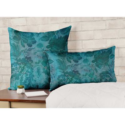 Capa de Almofada Decorativa Estampada com Tema Azul - Vargottam 30,48 Cm × 50,8 Cm – Retangular / Azul