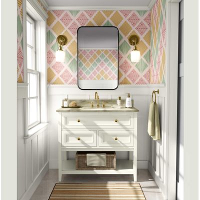 Papel de Parede Vinílico Autoadesivo, Estampa Geométrica Retrô Diamante Verde, Impermeável e Removível para Quartos e Salas - S4Sassy 63,5 cm (L) × 914,4 cm (C) / Verde - Vinil Liso