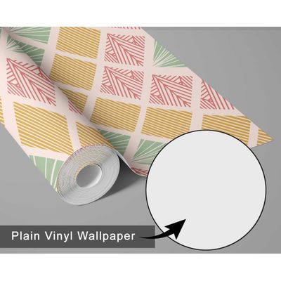 Papel de Parede Vinílico Autoadesivo, Estampa Geométrica Retrô Diamante Verde, Impermeável e Removível para Quartos e Salas - S4Sassy 63,5 cm (L) × 914,4 cm (C) / Verde - Vinil Liso