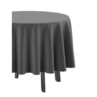 Toalha de Mesa Redonda 147 cm Interno/Externo com Furo para Guarda-Sol, Impermeável, para Pátio/Churrasco, Cinza Escuro - Vargottam 147,32 Cm × 147,32 Cm / Cinza