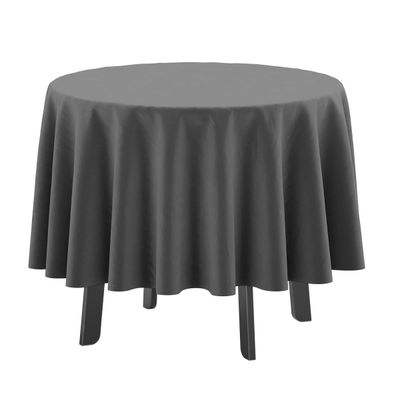 Toalha de Mesa Redonda 147 cm Interno/Externo com Furo para Guarda-Sol, Impermeável, para Pátio/Churrasco, Cinza Escuro - Vargottam 147,32 Cm × 147,32 Cm / Cinza