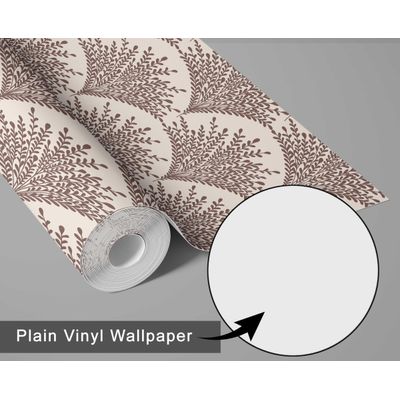 Papel de Parede Autoadesivo Removível Mural com Estampa Botânica em Arco Marrom para Parede de Entrada e Decoração de Escritório - S4sassy 63,5 cm (L) × 152,4 cm (C) / Marrom - Vinil Liso