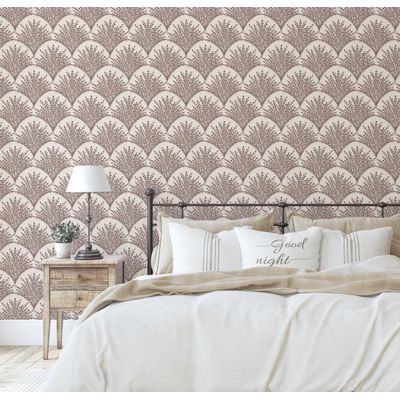 Papel de Parede Autoadesivo Removível Mural com Estampa Botânica em Arco Marrom para Parede de Entrada e Decoração de Escritório - S4sassy 63,5 cm (L) × 152,4 cm (C) / Marrom - Vinil Liso