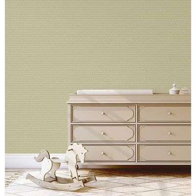 Papel de Parede Mini Lótus Estilo Asiático, Auto-Adesivo, Decoração DIY Fácil para Quarto e Sala, Verde - S4Sassy 63,5 cm (L) × 304,8 cm (C) / Verde - Vinil Liso