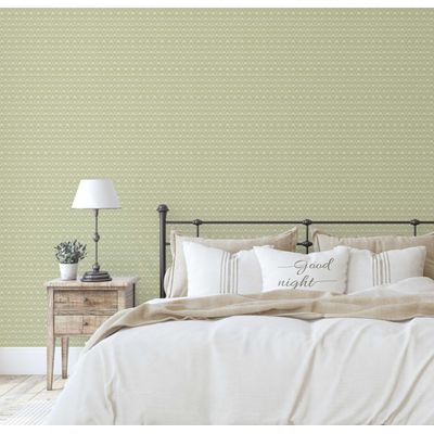 Papel de Parede Mini Lótus Estilo Asiático, Auto-Adesivo, Decoração DIY Fácil para Quarto e Sala, Verde - S4Sassy 63,5 cm (L) × 304,8 cm (C) / Verde - Vinil Liso