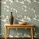 Papel de Parede Autoadesivo Estampa Dossel de Árvore Floral, Mural Estilo Asiático para Banheiro, Lavanderia e Closet Vinil Verde - S4Sassy 63,5 cm (L) × 609,6 cm (C) / Verde - Vinil Liso