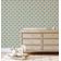 Papel de Parede Vinílico Autoadesivo Padrão Floral em Diamante, Estilo Asiático, Fácil para Quarto e Salas - Verde - S4Sassy 63,5 cm (L) × 609,6 cm (C) / Verde - Vinil Liso