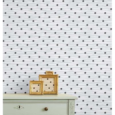 Papel de Parede Pontilhado Ondulado Branco, Vinil Autoadesivo, Fácil de Aplicar para Quarto Infantil e Sala de Brincar - S4Sassy 63,5 cm (L) × 914,4 cm (C) / Branco - Vinil Liso