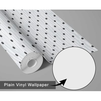 Papel de Parede Pontilhado Ondulado Branco, Vinil Autoadesivo, Fácil de Aplicar para Quarto Infantil e Sala de Brincar - S4Sassy 63,5 cm (L) × 914,4 cm (C) / Branco - Vinil Liso