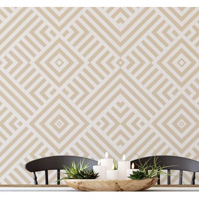 Papel Contact Autoadesivo Geométrico de Losangos Bege, Vinílico Removível para Parede de Entrada, Solução Fácil de Decoração - S4sassy 63,5 cm (L) × 609,6 cm (C) / Bege - Vinil Liso