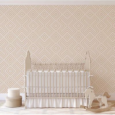 Papel Contact Autoadesivo Geométrico de Losangos Bege, Vinílico Removível para Parede de Entrada, Solução Fácil de Decoração - S4sassy 63,5 cm (L) × 609,6 cm (C) / Bege - Vinil Liso