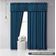 Bandô de Algodão Liso Decorativo com Passante para Varão, Meia Cortina para Janela de Cozinha - Vargottam 45,7 Cm (L) × 142,2 Cm (C) – 1 Painel / Azul