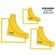 Conjunto de 3 Moldes/Estênceis Drunkard's Path para Quilt/Patchwork 7,6/10,2/12,7 cm DIY Costura - Traceease Amarelo