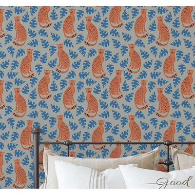 Papel de Parede Estampa Safari de Onça Removível, Vinil Autoadesivo, Fácil Aplicação DIY para Quarto e Sala - Cinza - S4Sassy 63,5 cm (L) × 152,4 cm (C) / Cinza - Vinil Texturizado