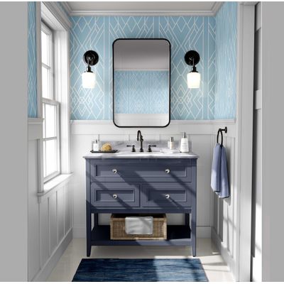 Papel de Parede Autoadesivo Estampa Art Déco Linear à Prova d'água, Azul, Removível, Ideal para Inquilinos, Quarto e Sala - S4sassy 63,5 cm (L) × 152,4 cm (C) / Azul - Vinil Texturizado