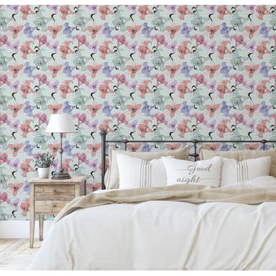 Papel de Parede Autoadesivo, Estampa Lírio Botânico, Contact Vinílico Impermeável Removível, Tons Pastel, Quarto e Sala de Jantar - S4sassy 63,5 cm (L) × 609,6 cm (C) / Verde - Vinil Texturizado
