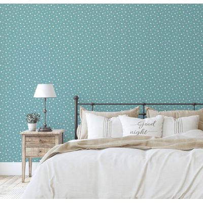 Papel de Parede Autoadesivo Decorativo Poá Verde, Vinil Impermeável, Removível, Amigável para Locatário, Quarto e Sala de Jantar - S4sassy 63,5 cm (L) × 152,4 cm (C) / Verde - Vinil Liso