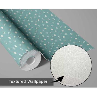 Papel de Parede Autoadesivo Decorativo Poá Verde, Vinil Impermeável, Removível, Amigável para Locatário, Quarto e Sala de Jantar - S4sassy 63,5 cm (L) × 914,4 cm (C) / Verde - Vinil Texturizado