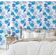 Papel de Parede Autocolante Vinílico Impermeável Azul com Cavalo-Marinho e Conchas, Removível para Quarto de Bebê e Brinquedoteca - S4Sassy 63,5 cm (L) × 609,6 cm (C) / Azul - Vinil Liso