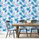 Papel de Parede Autocolante Vinílico Impermeável Azul com Cavalo-Marinho e Conchas, Removível para Quarto de Bebê e Brinquedoteca - S4Sassy 63,5 cm (L) × 609,6 cm (C) / Azul - Vinil Liso