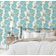 Papel de Parede Autoadesivo Azul Floral com Folhagem, Vinil Impermeável Removível, Para Quarto e Sala de Jantar - S4sassy 63,5 cm (L) × 304,8 cm (C) / Azul - Vinil Texturizado