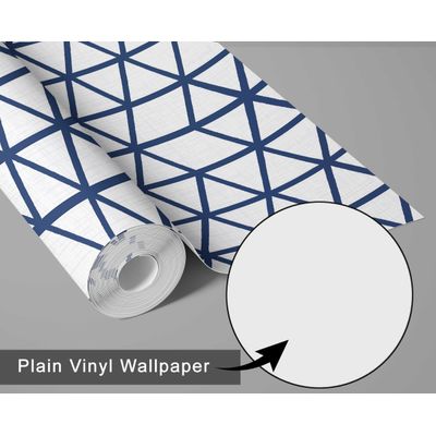 Papel de Parede Autoadesivo Decorativo Estampa Cubo Geométrico, Papel Contact Impermeável Azul, Removível, Ideal para Locatários - S4sassy 63,5 cm (L) × 609,6 cm (C) / Azul - Vinil Liso