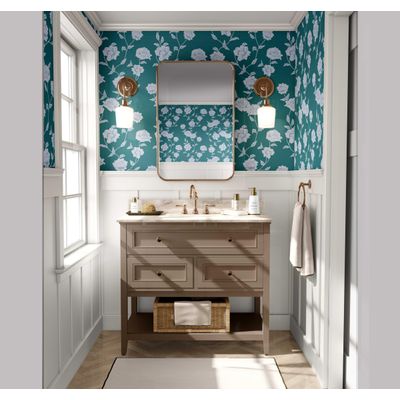 Papel de Parede Autoadesivo, Estampa de Rosas Bege, Vinil Impermeável Verde, Removível, para Inquilinos, Quarto/Sala/Jantar - S4sassy 63,5 cm (L) × 609,6 cm (C) / Verde - Vinil Liso