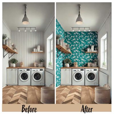 Papel de Parede Autoadesivo, Estampa de Rosas Bege, Vinil Impermeável Verde, Removível, para Inquilinos, Quarto/Sala/Jantar - S4sassy 63,5 cm (L) × 609,6 cm (C) / Verde - Vinil Liso