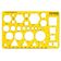 Traceease Trace Stable, Régua Plástica Retangular Infantil com Formas (Hexágono/Círculo/Quadrado/Triângulo) 13,9x8,8 cm - IBA Crafts Amarelo