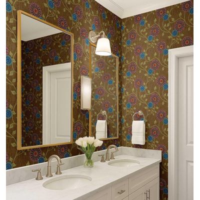 Papel de Parede Floral Marrom Autoadesivo em Vinil, Revestimento Fácil DIY para Decoração Boho de Sala e Ambientes - S4Sassy 63,5 cm (L) × 304,8 cm (C) / Marrom - Vinil Liso