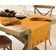 Caminho de Mesa com Babado em Tecido Slub de Algodão Amarelo para Decoração de Mesa - Vargottam 35,56 Cm (L) × 182,88 Cm (C) / Amarelo