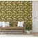 Papel de Parede Autoadesivo Vinílico Impermeável, Trepadeira de Rosas (Bege/Verde), Removível, para Locatários, Quarto/Sala/Jantar - S4sassy 63,5 cm (L) × 152,4 cm (C) / Verde - Vinil Liso